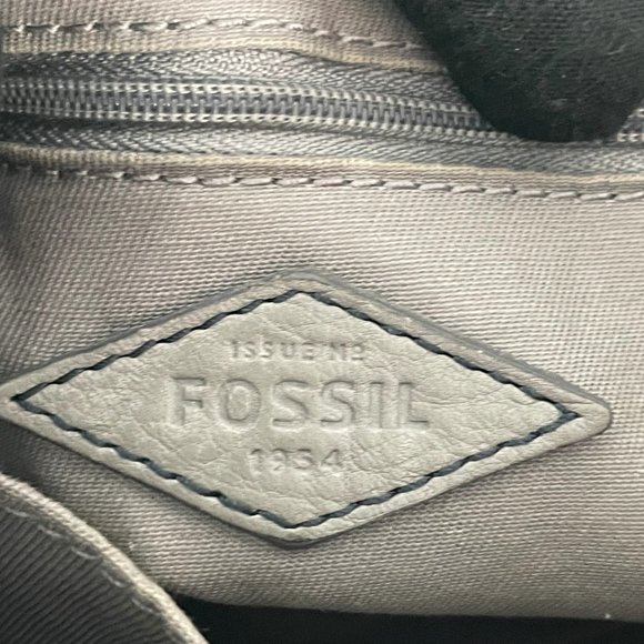 Fossil Gray Cow Hide Leather Cutout Crossbody Bag - Picture 9 of 12